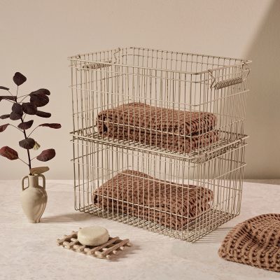 Cala Stackable Wire Baskets -Set of 2 - Gessato Design Store