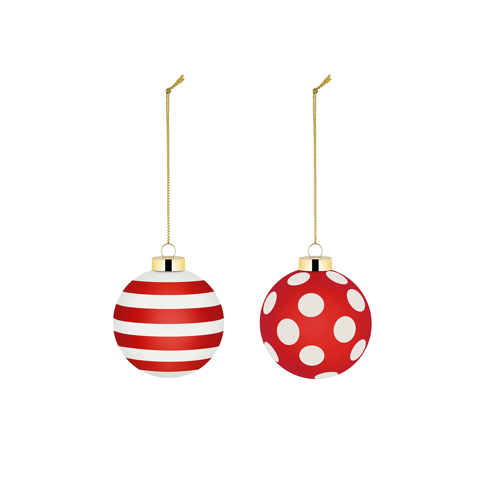 Delight Stripes & Dots Set of 2 Christmas Baubles - Gessato Design Store