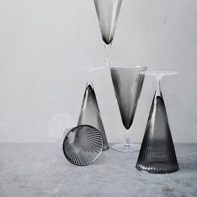 Grand Cru Nouveau Champagne Glass, Smoke - Set of 2 - Gessato Design Store