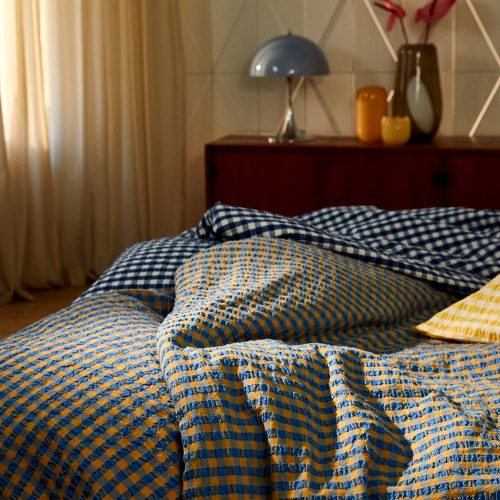 JUNA Bæk&Bølge Duvet Cover Set, Dark Blue/White - Gessato Design Store