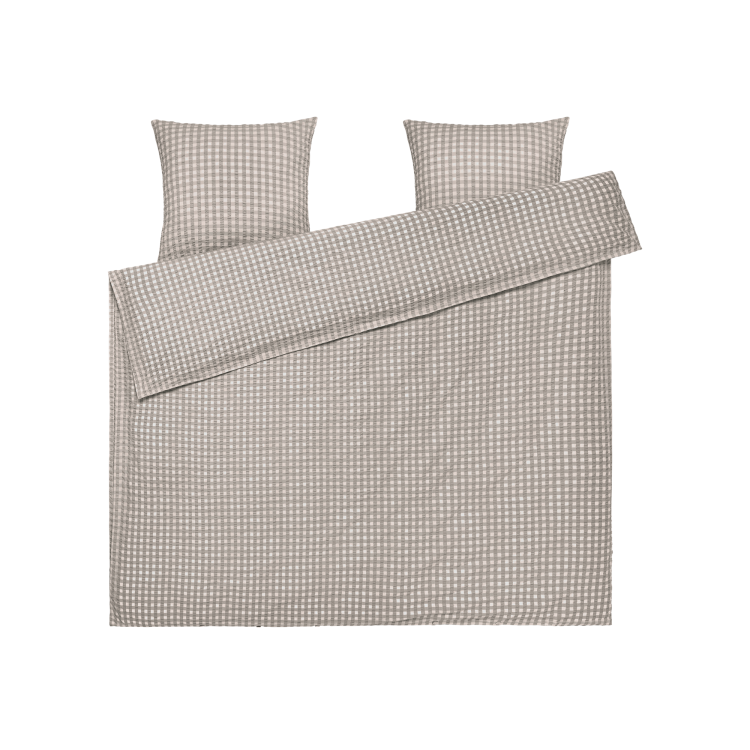 JUNA Bæk&Bølge Duvet Cover Set, Grey/Birch