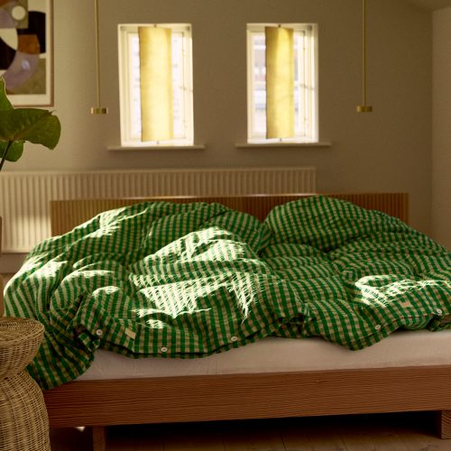 JUNA Bæk&Bølge Duvet Cover Set, Green/Sand - Gessato Design Store