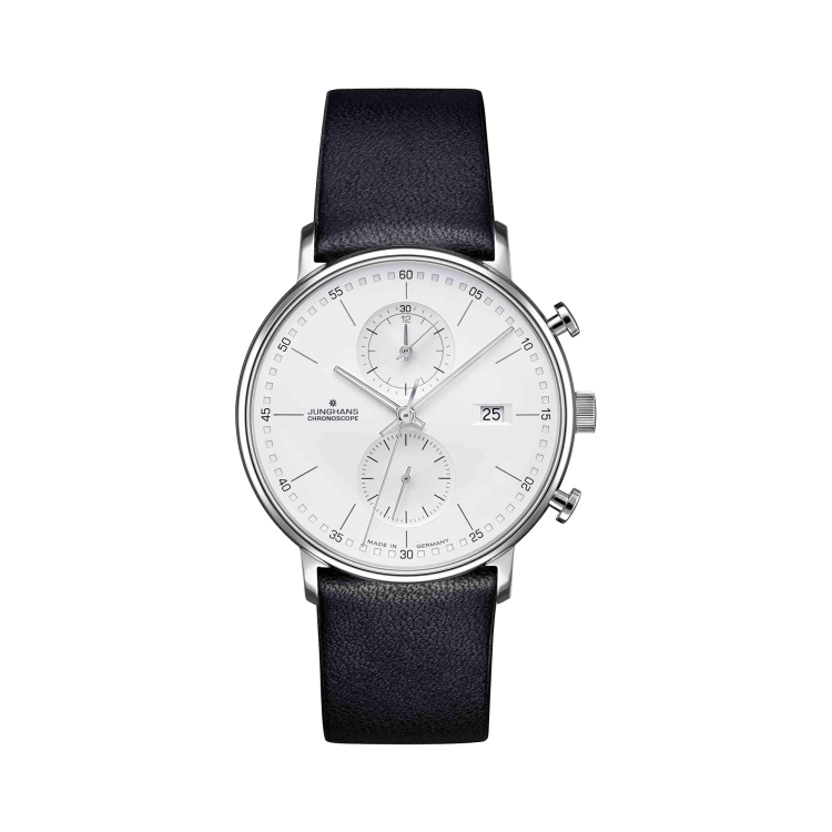 Junghans Form C Chronoscope Quartz, Matt Silver Dial, Baton