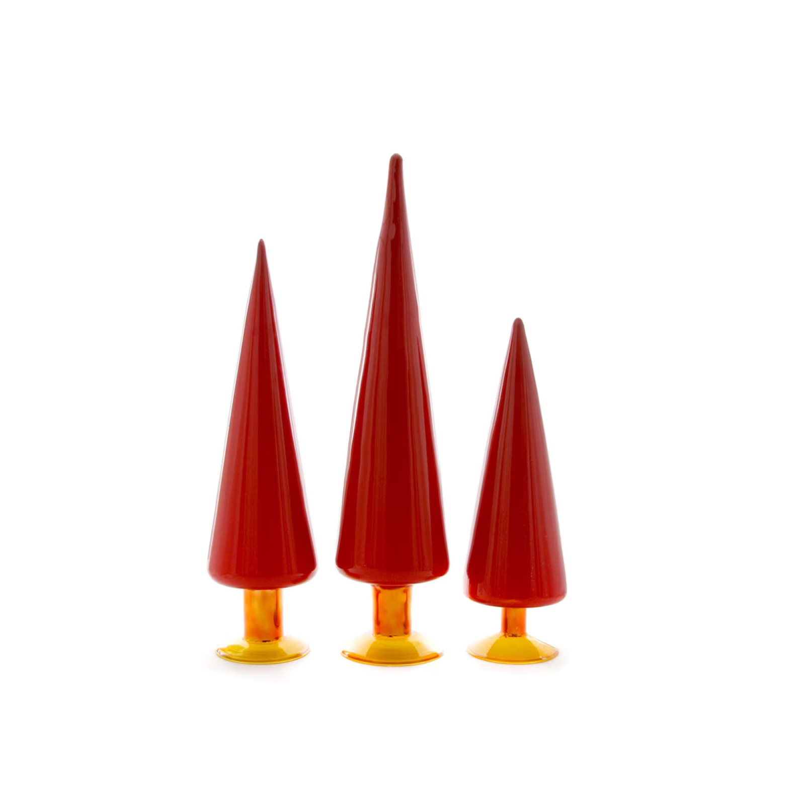 Modern Glass Tree Red, Set of 3 - Gessato Design Store