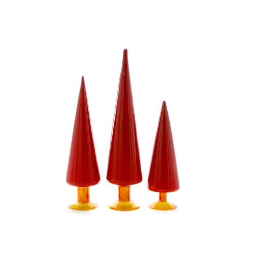 Modern Glass Tree Red, Set of 3 - Gessato Design Store