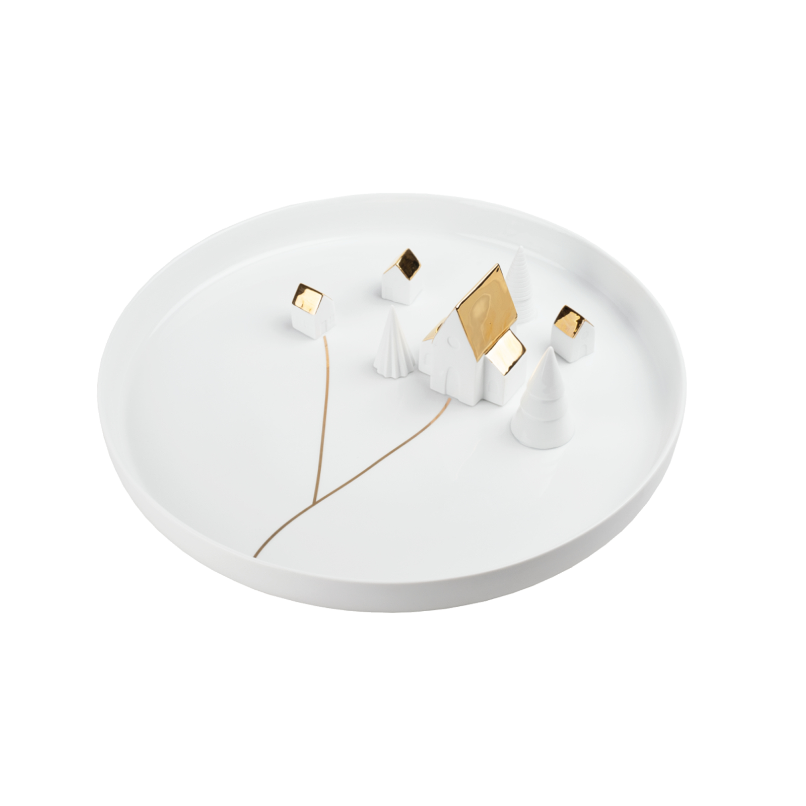 Porcelain Stories Winter Village Serving Dish - Gessato Design Store