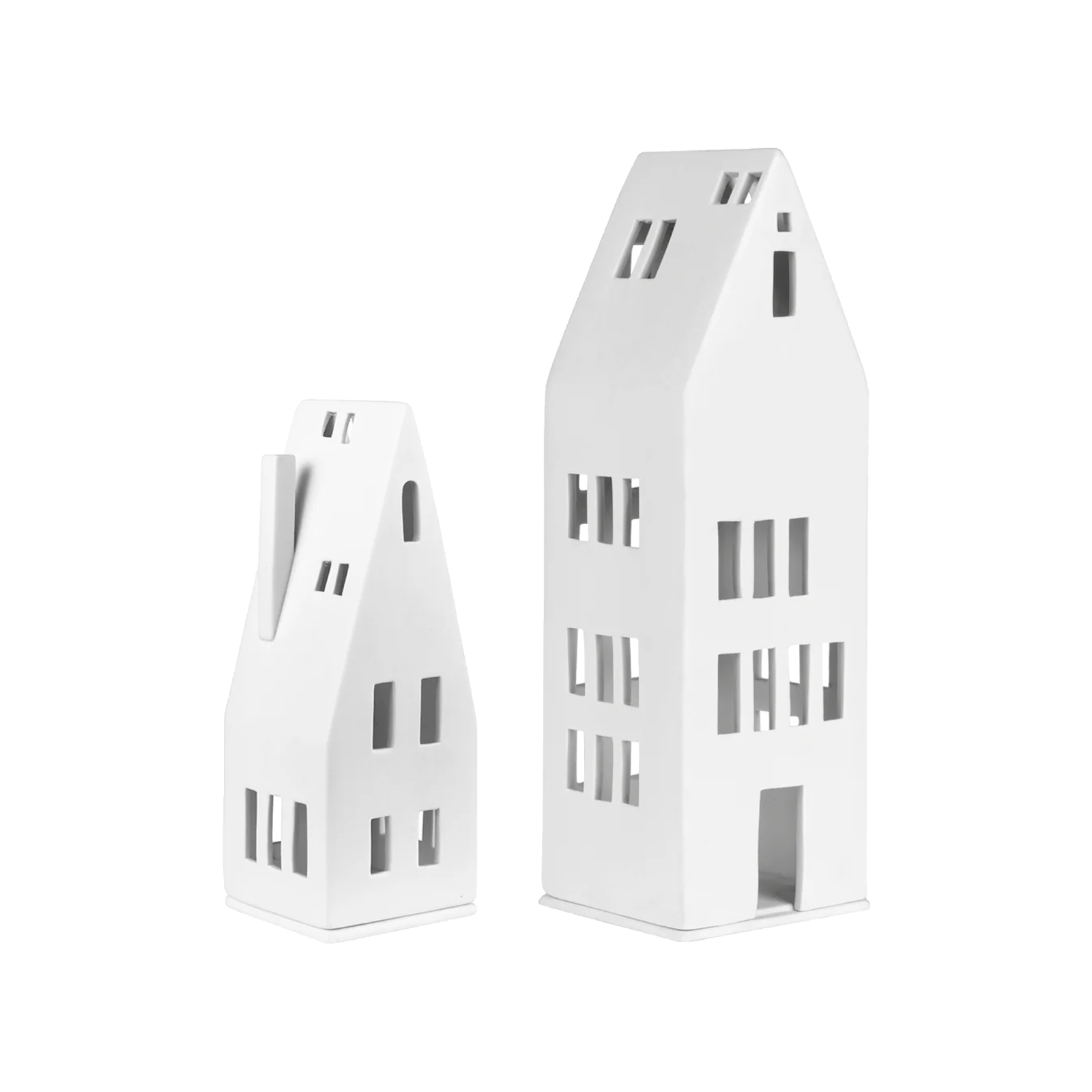 Porcelain Village House Candleholder Set - 2 Pieces - Gessato Design Store