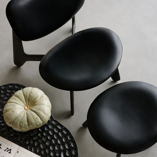 Slab Lounge Chair Black Leather, Black - Gessato Design Store