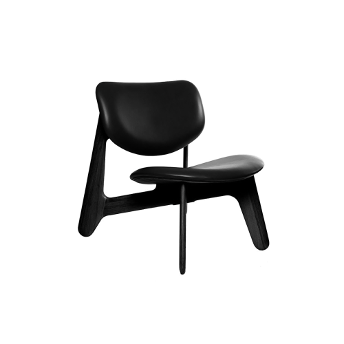 Slab Lounge Chair Black Leather, Black - Gessato Design Store