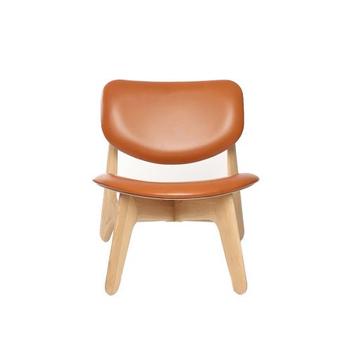 Slab Lounge Chair Natural Leather, Cognac - Gessato Design Store