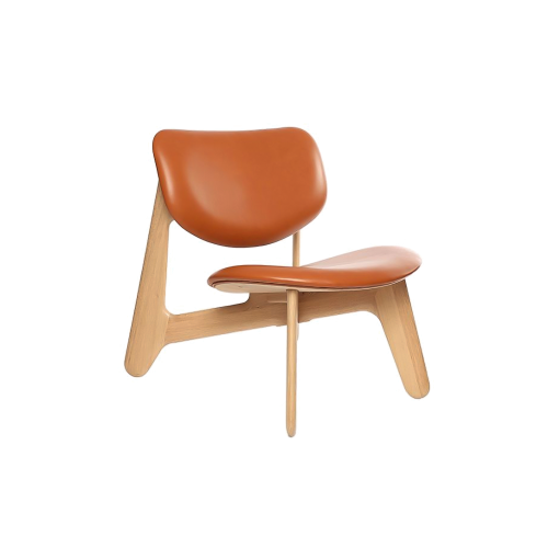 Slab Lounge Chair Natural Leather, Cognac - Gessato Design Store