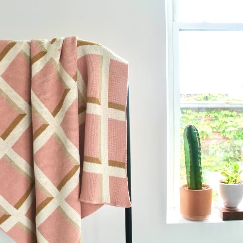 Windowpane Throw in Blush - Gessato Design Store