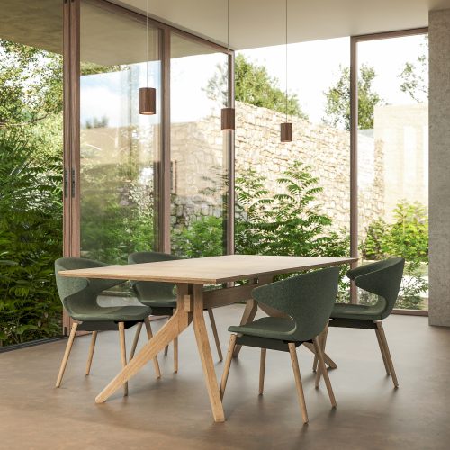 Ella Dining Chair with Wood Legs - Gessato Design Store