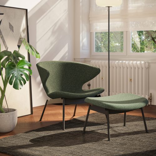 Ella Lounge Chair, Tubular Legs - Gessato Design Store