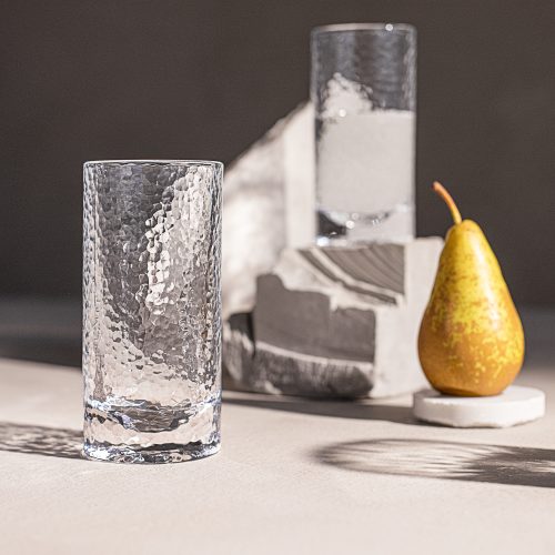 Forma Textured Highball Glass, Set of 2 - Gessato Design Store