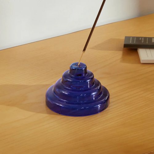 Glass Meso Incense Holder - Cobalt - Gessato Design Store