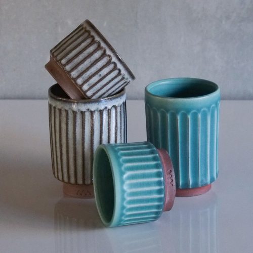 Asemi Co, Tanba-Yaki Cup, Turquoise L - Gessato Design Store