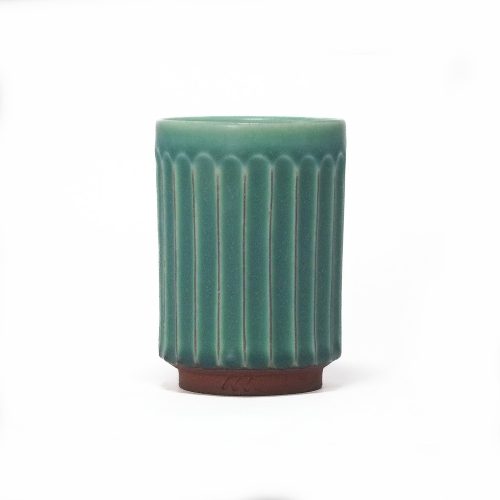 Asemi Co, Tanba-Yaki Cup, Turquoise L - Gessato Design Store