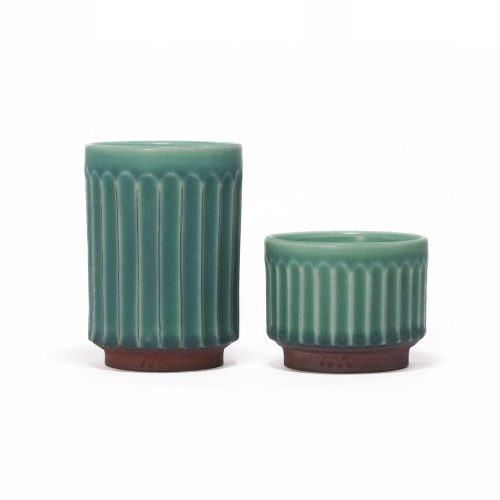 Asemi Co, Tanba-Yaki Cup, Turquoise L - Gessato Design Store