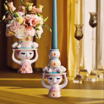 lady-with-hat-candle-holder-in-pink-yellow-5