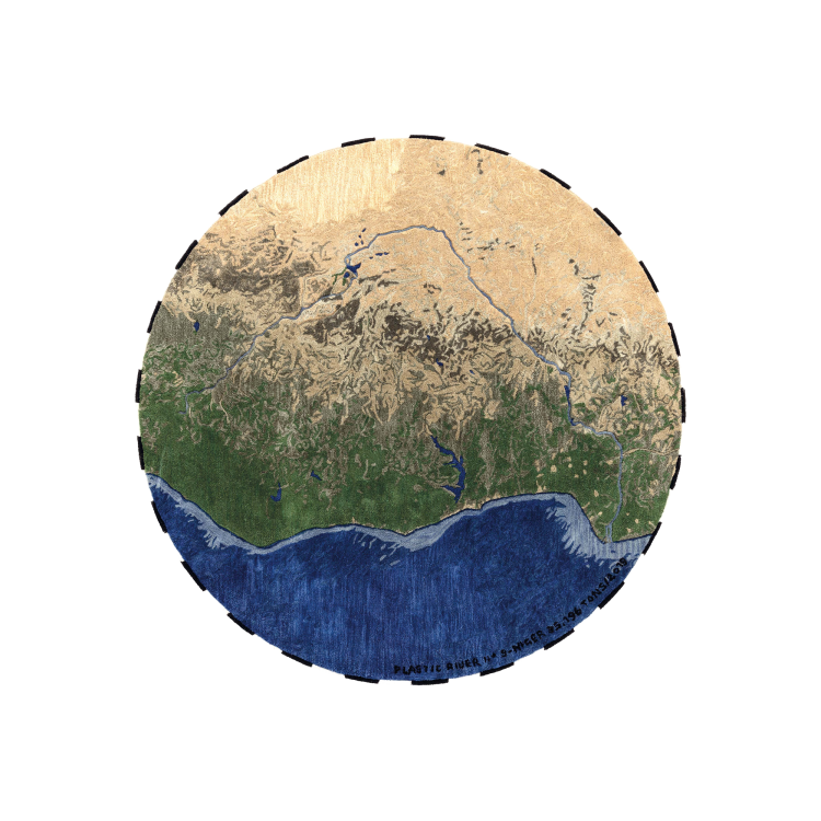 Plastic Rivers Niger Round Rug
