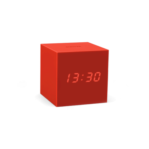 Gravity Cube Click Clock - Red