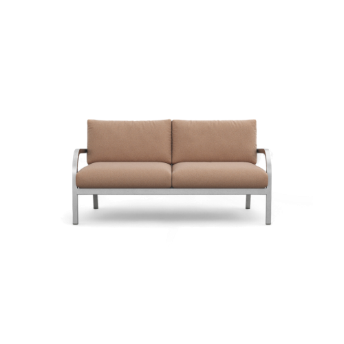 Navy Lounge 2-Seat Sofa — Hand-Brushed Frame