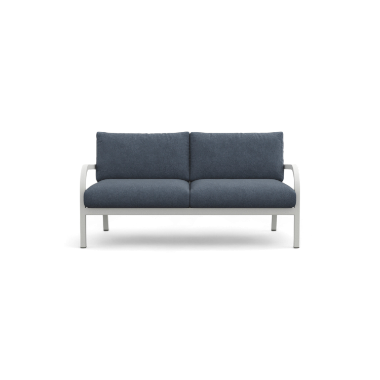 Navy Lounge 2-Seat Sofa — White Grey Frame