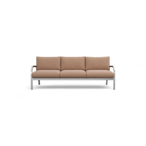Navy Lounge 3-Seat Sofa — Hand-Brushed Frame