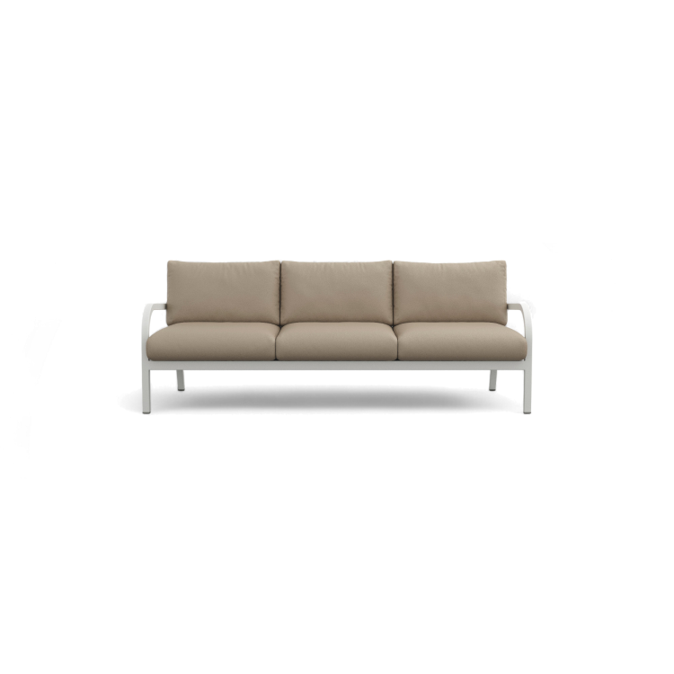Navy Lounge 3-Seat Sofa — White Grey Frame