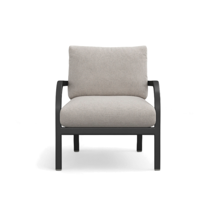 Navy Lounge Armchair — Black Frame