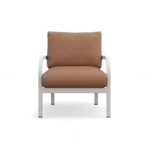 Navy Lounge Armchair — White Grey Frame