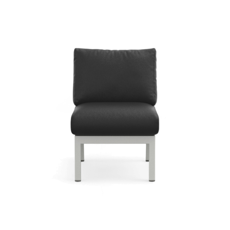 Navy Lounge Chair — White Grey Frame