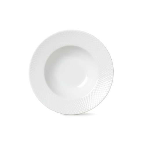 Rhombe Soup Bowl, White, Diam 9.6"