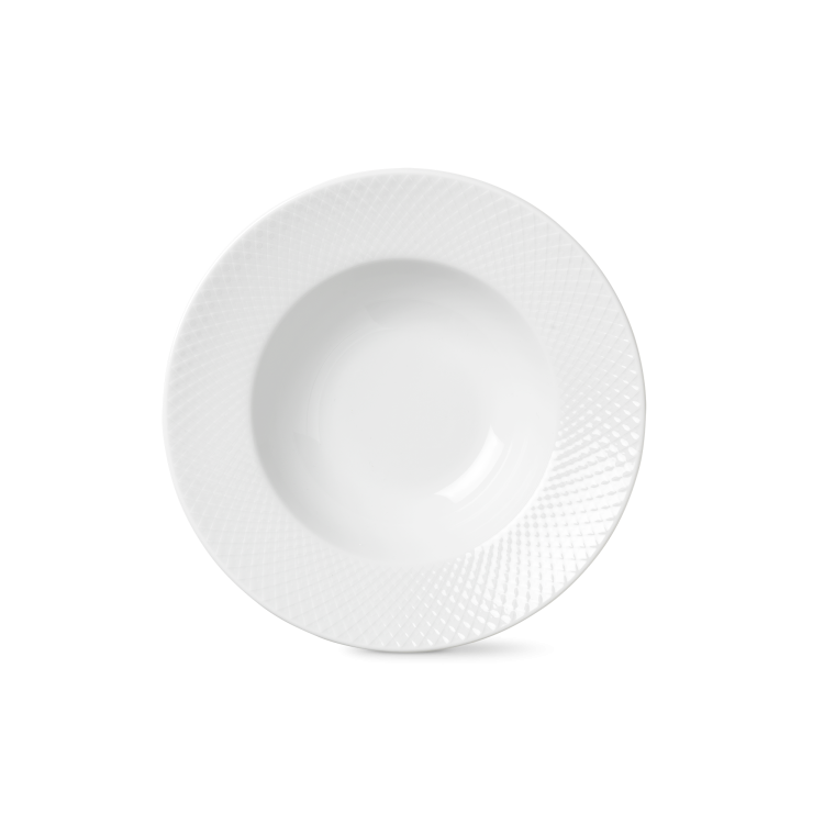 Rhombe Soup Bowl, White, Diam 9.6″