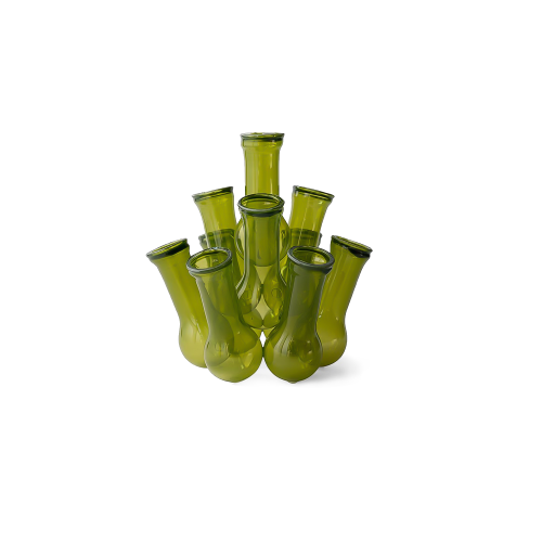 Multi Hole Flower Vase, Green