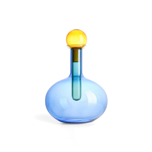 Glass Chemical Bottle, Blue