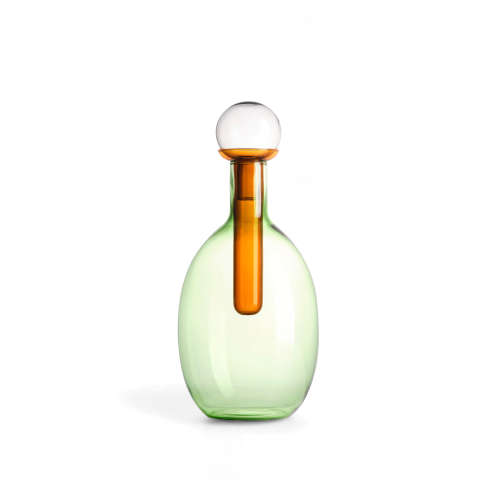 Glass Chemical Bottle, Green