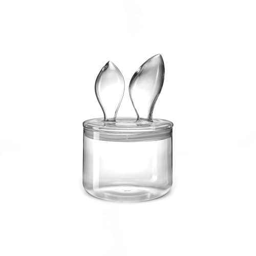 Over Bunny Glass Candy Jar