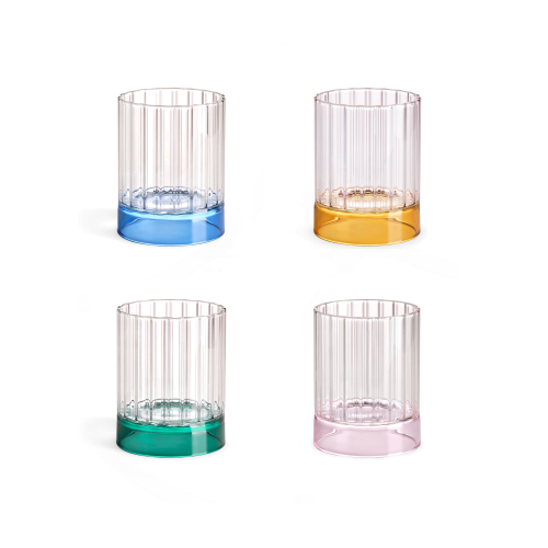 Quattro Note Borosilicate Tumblers, Set of 4