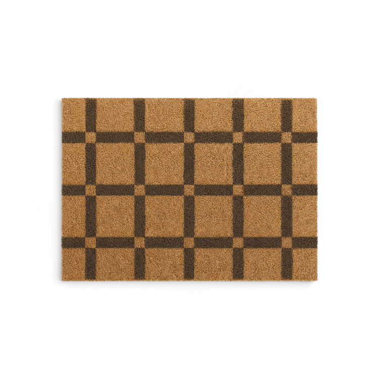 Modern Grid Pattern Coir Doormat