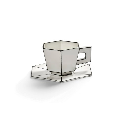Carte Blanche Porcelain Cappuccino Cup with Saucer