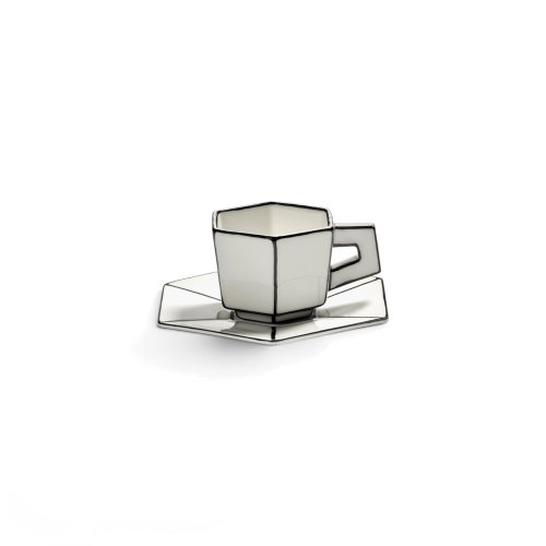 Carte Blanche Porcelain Espresso Cup with Saucer