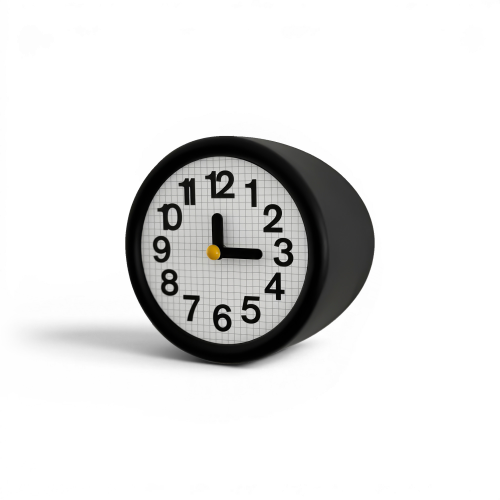Corner Wall Clock - Black