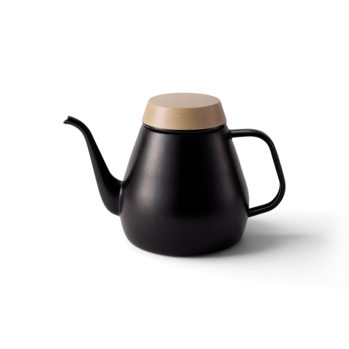 Enamel Drip Kettle with Wood Lid