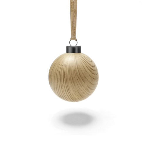 KISEKY Wood-Look Glass Ornament Set of 4