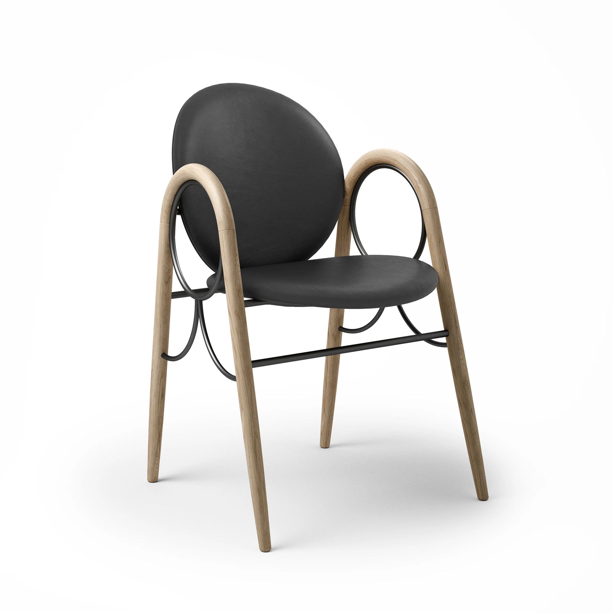  Black leather / savanne, White-oiled oak