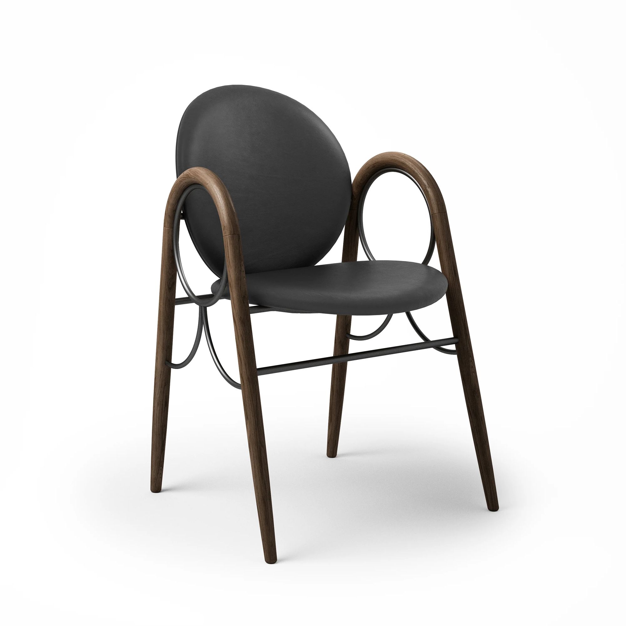  Black leather / savanne, Oiled fumed oak