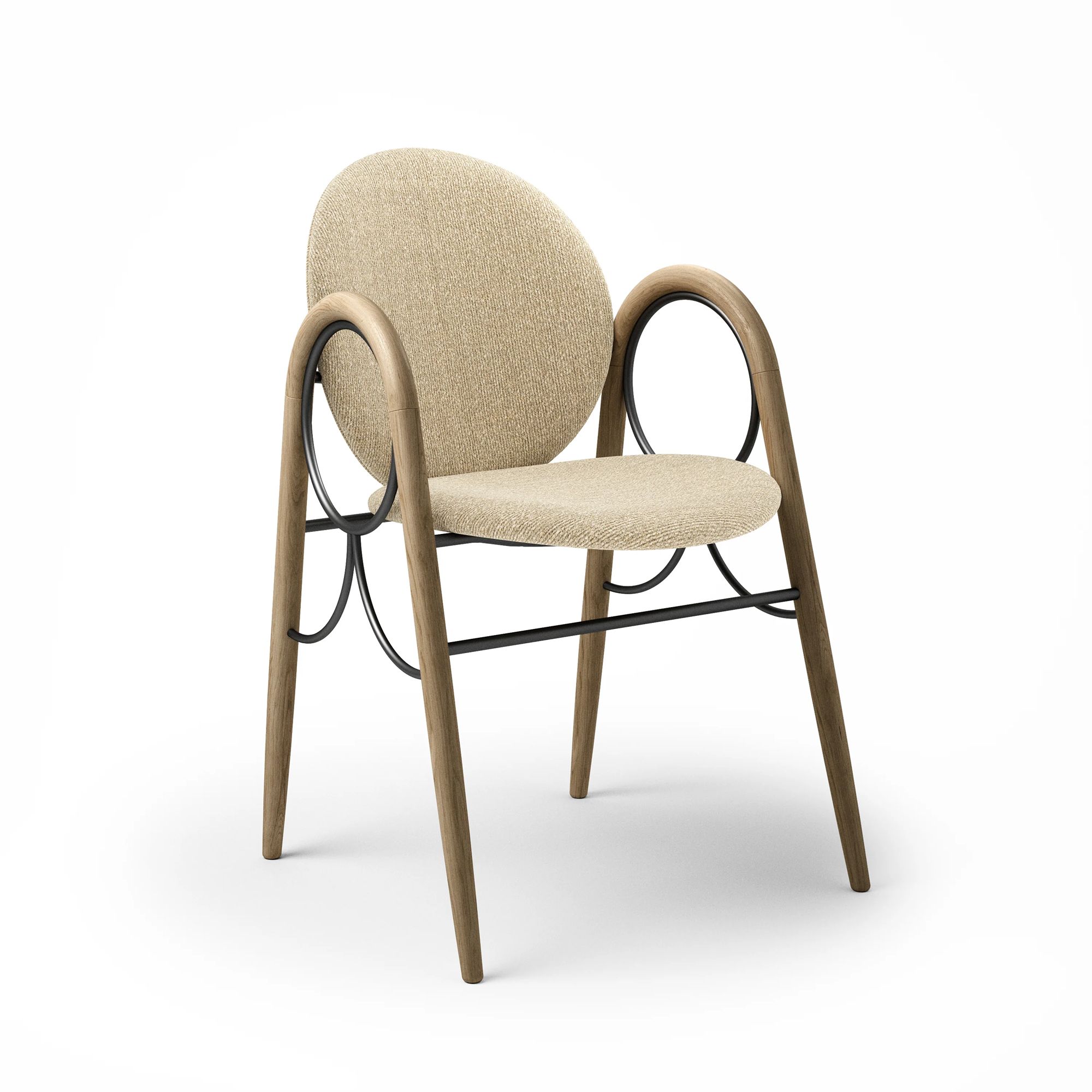  Cream fabric / kvadrat moss 0019, Oiled oak