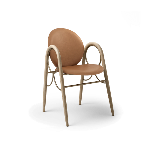 Arkade Dining Chair with Brass Metal Frame